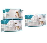 Truoli Pet Wet Wipes Dog Cat All Purpose Cleaning Antibacterial Wipe Fragrance and Alcohol Free. (3 Pack (150 Wipes))