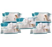 Truoli Pet Wet Wipes Dog Cat All Purpose Cleaning Antibacterial Wipe Fragrance and Alcohol Free. (5 Pack (250 Wipes))