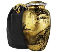 Trupoint Memorials Cremation Urns for Human Ashes, Camouflage and Hunters Decorative Burial Urn for Adult Men and Women, Large Gold