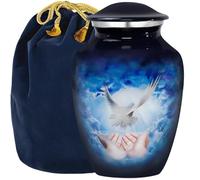 Trupoint Memorials Extra Large Urn for Ashes Adult Male or Female Up to 300 lbs - Cremation Urns for Human Ashes, Funeral Memorial Urns for Men & Women - Blue Dove