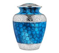 Trupoint Memorials Extra Large Urn for Ashes Adult Male or Female Up to 300 lbs - Cremation Urns for Human Ashes, Funeral Memorial Urns for Men & Women - Light Blue