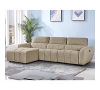 truro fabric left hand electric recliner corner sofa in mocha