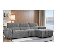 truro fabric right hand electric recliner corner sofa in charcoal