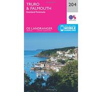 OS Landranger 204 Truro & Falmouth, Roseland Peninsula Map One Size