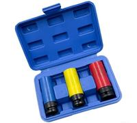 Trurovem 1/2 Inch For Tire Socket Set, 5-Piece Chrome Vanadium Steel Wheel Nut Remover with Nylon Rim Protectors for 15mm-22mm Lug Nuts, Anti-Slip Design for Safe Tire Change(3-piece Set)