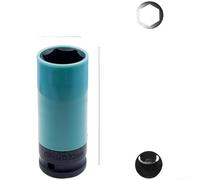 Trurovem 1/2 Inch For Tire Socket Set, 5-Piece Chrome Vanadium Steel Wheel Nut Remover with Nylon Rim Protectors for 15mm-22mm Lug Nuts, Anti-Slip Design for Safe Tire Change(Single M22)