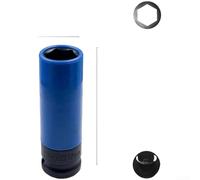 Trurovem 1/2 Inch For Tire Socket Set, 5-Piece Chrome Vanadium Steel Wheel Nut Remover with Nylon Rim Protectors for 15mm-22mm Lug Nuts, Anti-Slip Design for Safe Tire Change(Single M17)