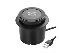 Trurovem 3-in-1 Fast Wireless Charger Station with -Up USB Ports for Phone Watch Earbuds, 10W Desktop Charging Dock for Bedside Office Desk, Compact ABS Design, White(Black)