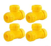 Trurovem 4 Pack Garden Hose Tee Connector 3 WAYs Splitter, Quick Connect Fitting for 1 Inch 3/4 Inch 1/2 Inch Hose, Leak Proof Plastic Water Diverter for Yard Irrigation System(1 inch)