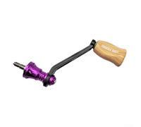 Trurovem Carbon Fibre Single Arm Handle for Stella Complex F4 Reel, Wood Grain Knob with Stainless Steel Interface, 55mm Base 70mm Length Replacement(purple)