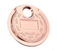 Trurovem Coin-Type Feeler Gauge Set 0.6-2.4mm Spark Tool for Valve Clearance, Die-Cast Iron Keychain Adjusting Ruler with Clear Scale in Gold Finish(rose gold)