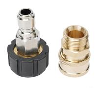 Trurovem High Pressure Washer Adapter M22 14mm Swivel Quick Connect Kit 5000 PSI Stainless Steel Brass Coupler Set for Lance Hose Pump Conversion 3/8 Inch Fitting