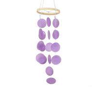 Trurovem Natural Shell Wind Chimes for Garden, 73cm Boho Hanging Decoration with Soothing Sounds, Outdoor Patio Wind Chime Decor in Green or Purple, 1 Pack(Pruple)