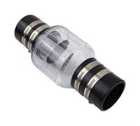 Trurovem Silent Sump Pump Check Valve with Spring Loaded Drainage Flap, 2 Inch Sewage Backflow Preventer Valve, Transparent Body for Quiet Operation, Includes Steel Clamps(2in)