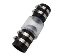 Trurovem Silent Sump Pump Check Valve with Spring Loaded Drainage Flap, 2 Inch Sewage Backflow Preventer Valve, Transparent Body for Quiet Operation, Includes Steel Clamps(1.5in)