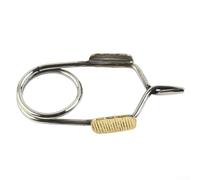 Trurovem Stainless Steel Hackle Pliers Fly Tying Tool with Brass Grip for Dry Wet Flies Nymphs Streamers Feather Material Clamp English Style Fishing Vise Accessory Silver 2.44