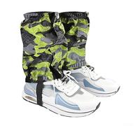 Trurovem Waterproof Snow Gaiters for Skiing, Unisex Short Leg Protectors with Adjustable Buckles for Hiking and Trekking, For Polyester Boot Covers to Keep Debris Out, Black(Green)