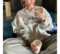 Trurovem Women's Plush Round Neck Sweatshirt Long Sleeve Loose Fit | Unique printed patterns, claret green grey navy, casual style, polyester material, female fit