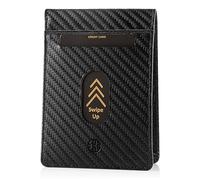 TRUSADOR Trento Wallet for Men Slim Credit Card Holder Slots Leather RFID Blocking Small Thin Men's Wallet Bifold Minimalist Front Pocket Gift Box, Carbon, Card Holder