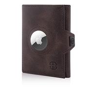 TRUSADOR Verona Leather Wallets for Men & Women Trifold Slim Front Pocket RFID Wallet, Brown Vintage, S, Air Tag Pocket