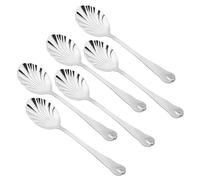 TRUSBER Stainless Steel Teaspoons, Vintage Shell Shape Stir Spoons for Coffee, Espresso, Cappuccino, Desserts, Sugar, Demitasse, Afternoon Tea, Kitchen and Bar, Small, Silver (Pack of 6)