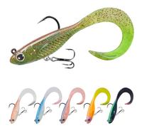 TRUSCEND Duramax Easy Catch TPE Soft Fishing Lures with BKK Hooks, Trembly Sinking and Vibrating Swim for More Bites, Pre-rigged Tear-Resistant Swimbaits for Bass, Trout, Crappie, Freshwater Saltwater