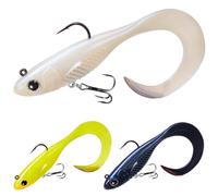 TRUSCEND Duramax Pre-Rigged Saltwater Fishing Lures with BKK Jig Hooks, Easy Catch 10X Tear-Resistant TPE Soft Swimbait for Redfish Grouper Striper Bass Trout Pike Perch, Weedless Freshwater Bait