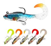 TRUSCEND Easy Catch Pre-Rigged Soft Fishing Lures, Super Durable TPE Swimbaits for More Bite, Well-Made Premium Fishing Gifts for Bass Pike Trout Perch, Saltwater Freshwater Baits Keep Separately