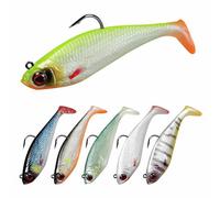TRUSCEND Easy Catch Pre-Rigged Soft Fishing Lures, Super Durable TPE Swimbaits for More Bite, Well-Made Premium Fishing Gifts for Bass Pike Trout Perch, Saltwater Freshwater Baits Keep Separately