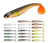 TRUSCEND Easy Catch Pre-Rigged Squid Lures, Unique Vibrating Swim Action and Trembly Sinking Move for More Bites, Amazing Swimbait for Family Fishing, Fishing Lures for Bass Trout Crappie Walleye