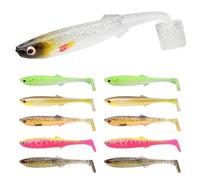 TRUSCEND Easy Catch Soft Lures, Unique Vibrating Swim Action and Trembly Sinking Move for More Bites, Amazing Soft Swimbaits for Family Fishing, Well-Made Fishing Lures for Bass Trout Crappie Walleye