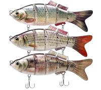 TRUSCEND Easy Catch Swimmax, Magic Noisy Turbulent Wiggling and Vibrating Actions for More Bites Segmented Swimbait Jointed by Strongest Fiber, Lifelike Fishing Lures for Family Fishing