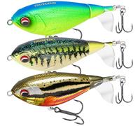 TRUSCEND Fishing Lures for Bass Trout Double Floating Rotating Tail Whopper Swimbaits Bass Lures Freshwater Saltwater Fishing Plopper Kit Lifelike Teasers Gifts for Men