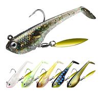 TRUSCEND Fishing Lures for Pike Trout, Soft Plastic Lures Swimbaits Pre-Rigged Ultra-Sharp BKK or VMC Hooks, Walleye Perch Bass Fishing Jigs Artificial Bait,Tackle for Saltwater & Freshwater