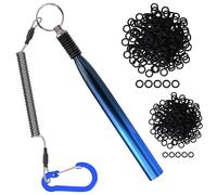 TRUSCEND Fishing Wacky Rig Tool with Silicone O Rings 210Pcs for 3"-4" & 5"-7" Worm Lures, Easy to Install Finesse Rig Kit, Bass Fishing Gear Aluminum Tube Hook Keeper