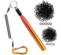 Truscend Fishing Wacky Rig Tool with Silicone O Rings 210Pcs for 3"-4" and 5"-7" Worm Lures, Ultra-Smooth Tube for Easy Installation and Great Protection of Stick Bait, Must-Have Bass Fishing Gear