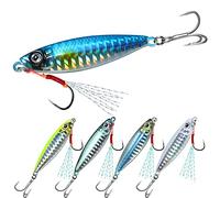 TRUSCEND Multi-Function Metal Blade Baits - Spoons & Jigging Lures for Pike, Mackerel, Cod, Trout, Perch & Bass - Surf Fishing Accessories with Tail Spinners