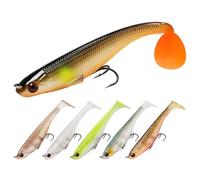 TRUSCEND Shadtale Soft Fishing Lures with BKK Hooks - Easy Catch: Trembly Sinking and Vibrating Swim for More Bites, Paddle Tail Swimbait for Bass, Trout, Pike, Perch - Ideal for Family Fishing