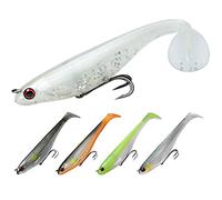 TRUSCEND Shadtale Soft Fishing Lures with BKK Hooks - Easy Catch: Trembly Sinking and Vibrating Swim for More Bites, Paddle Tail Swimbait for Bass, Trout, Pike, Perch - Ideal for Family Fishing