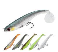 TRUSCEND Shadtale Soft Fishing Lures with BKK Hooks - Easy Catch: Trembly Sinking and Vibrating Swim for More Bites, Paddle Tail Swimbait for Bass, Trout, Pike, Perch - Ideal for Family Fishing