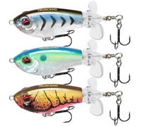 TRUSCEND Top Water Fishing Lures with BKK Hooks, Whopper Lure for Freshwater or Saltwater, Floating Lure for Bass Catfish Pike, Wobble Surface Bass Baits Teasers Fishing Gifts for Men