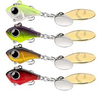 TRUSCEND Vibespinner Easy Catch Fishing Lures with BKK Hooks, Tail Spinner Baits with 4 Actions, Vibrating Swimming Flashing & Jigging for More Bites, Spoon Lures for Bass Trout Pike Perch Crappie