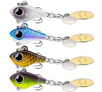 TRUSCEND Vibespinner Easy Catch Fishing Lures with BKK Hooks, Tail Spinner Baits with 4 Actions, Vibrating Swimming Flashing & Jigging for More Bites, Spoon Lures for Bass Trout Pike Perch Crappie