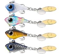 TRUSCEND Vibespinner Easy Catch Fishing Lures with BKK Hooks, Tail Spinner Baits with 4 Actions, Vibrating Swimming Flashing & Jigging for More Bites, Spoon Lures for Bass Trout Crappie Walleye Pike