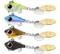 TRUSCEND Vibespinner Easy Catch Fishing Lures with BKK Hooks, Tail Spinner Baits with 4 Actions, Vibrating Swimming Flashing & Jigging for More Bites, Spoon Lures for Bass Trout Crappie Walleye Pike
