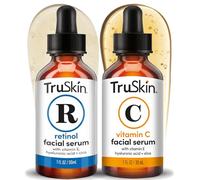 TruSkin Day-Night Anti Aging Duo, Retinol Serum & Vitamin C Serum for Face with Hyaluronic Acid, Skin Care Set Designed to Protect, Firm, Brighten, Clarify, Hydrate, Boost Collagen & Fade Pigmentation