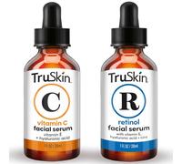 TruSkin Day-Night Anti Aging Duo, Retinol Serum & Vitamin C Serum for Face with Hyaluronic Acid, Skin Care Set Designed to Protect, Firm, Brighten, Clarify, Hydrate, Boost Collagen & Fade Pigmentation
