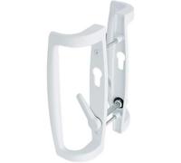 TruSky uPVC Sliding Patio Door Handle - 90PZ 90mm - D Shape Handle - Inline Lever Pair Set - 90PZ XL White Sliding Patio Door Handles with Inline Locking Lever Powder Coated Durable Finish