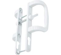 Trusky uPVC Sliding Patio Door Handle - 92mm 92PZ - White P Door Handle - Inline Lever Pair Set - 92PZ XL White Sliding Patio Door Handles with Inline Locking Lever Powder Coated Durable Finish