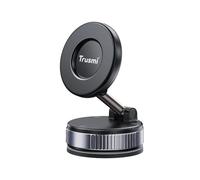 Trusmi Vacuum Magnetic Car Phone Holder - 16N Ultra-Strong Magnet Suction Cup Mount for Windshield & Glass, 360° Rotatable Manual Vacuum Adsorption Phone Stand for iPhone MagSafe & Android - Black